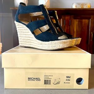 Michael Kors - Like New Black Wedges- Perfect for summer!